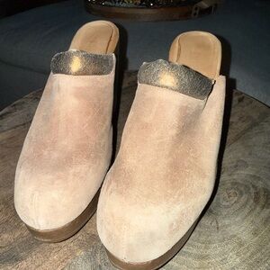 Rachel Comey Beige and Metallic Slip-On Mules